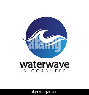 water wave logo design template Stock Vector