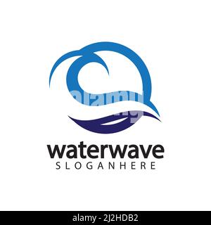 water wave logo design template Stock Vector