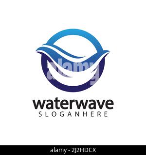 water wave logo design template Stock Vector