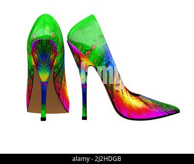 Colorful Rainbow High Heel Clipart