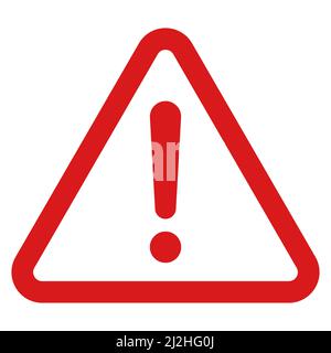 Sign attention warning error danger, red triangle with exclamation mark, caution accident, alarm alert Stock Vector