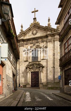 Porto, Portugal. March 2022.  exterior view of the Nossa Senhora da Vitória church in the city center Stock Photo
