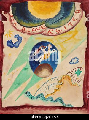 Painting by Wassily Kandinsky, 1910s. Design for the cover of the ...