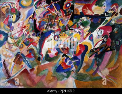 Painting by Wassily Kandinsky, 1910s. Entwurf 3 zu Komposition VII (1913) - Draft 3 for Composition VII - oil on canvas Stock Photo