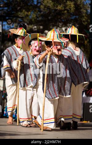 Young children perform folkloric dancers Cinco de Mayo festival Stock Photo