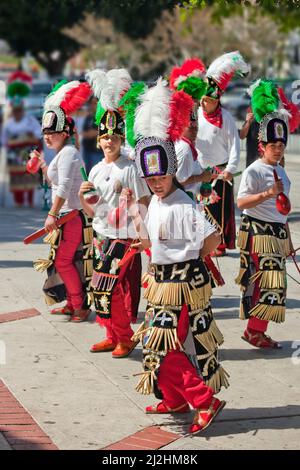 Mexican religious dancers Cinco de Mayo Stock Photo