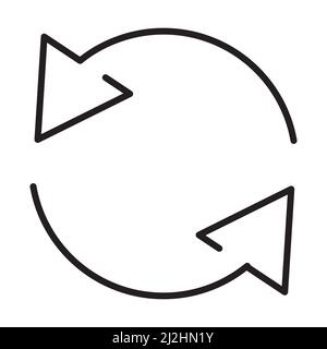 replace icon vector double reverse arrow exchange linear sign for graphic design, logo, website, social media, mobile app, UI illustration. Stock Vector