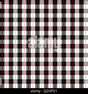 Red and BLACK Scotland textile seamless pattern. Fabric texture check tartan plaid. Abstract geometric background for cloth, card, fabric. Monochrome Stock Vector