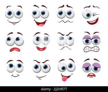 Expressive eyes and mouth smiling character face (2637216)