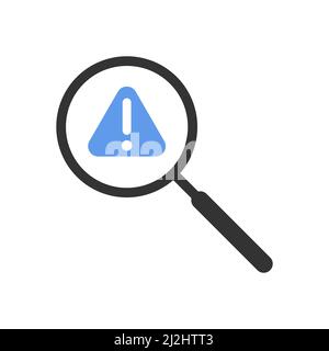 Warning detected vector icon on white background Stock Vector