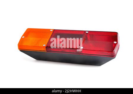 back light, car tail light, multi-section truck tail light, auto part, car detail white background close-up Stock Photo