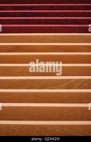 Horizontal wooden slats crossing the page in a minimal view. Stock Photo