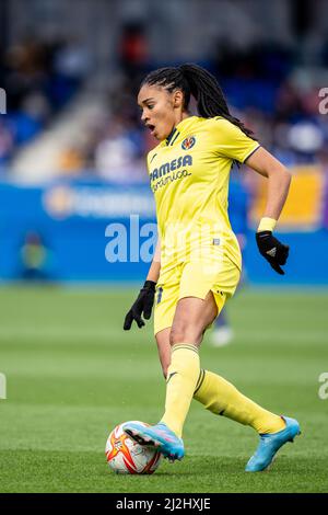 Sant Joan Despí, Spain, 2, April, 2022.  Spanish Women League: FC Barcelona v Villarreal CF.  Credit: Joan Gosa/Alamy Live News Stock Photo