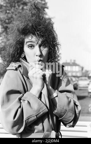 Celine Dion, Canadian singer aged 20 years old, representing Switzerland, will be performing her song, Ne partez pas sans moi (Don't Leave Without Me), at the 33rd annual Eurovision Song Contest 1988, to be held in Dublin, Ireland, pictured Friday 29th April 1988. Celine Dion won the competition, singing her song in the french language. Stock Photo