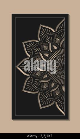 Vector Laser cut panel, seamless mandala pattern for decorative panel. Image suitable for engraving. seamless cut mandala decorative pattern template Stock Vector