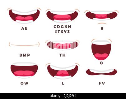 English alphabet letters pronunciation set. Vector illustrations of ...