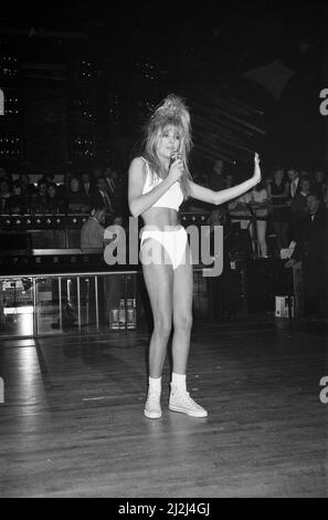 Mandy Smith at a nightclub to promote her new song. She is pictured