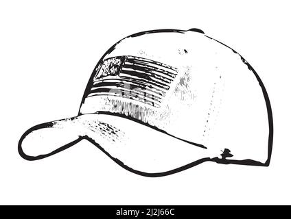 Men's women's baseball cap illustration in vector art work headwear fashion Stock Vector