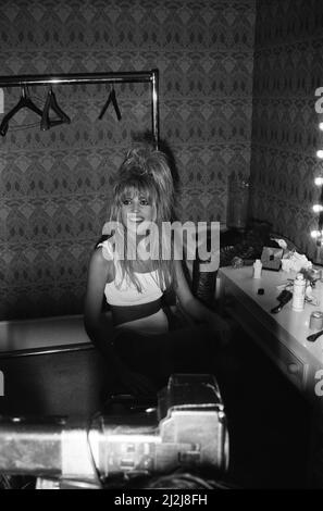 Mandy Smith at a nightclub to promote her new song. She is pictured