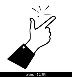Snapping finger, simple matter hand gesture, a piece of cake, as easy as ABC sign,  fingers click, vector Stock Vector