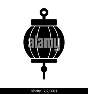 Paper lantern vector icon on white background Stock Vector