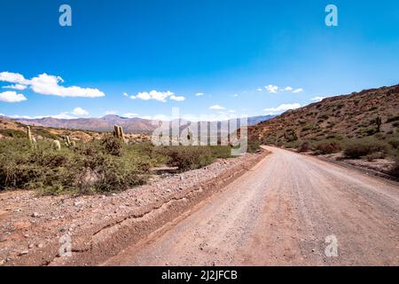 Scenic Mountain Road in a desertic landscape Stock Photo