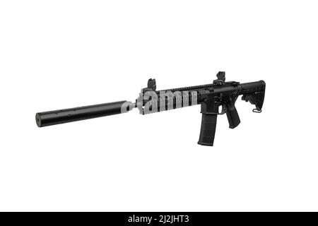 assault rifle with silencer Stock Photo - Alamy