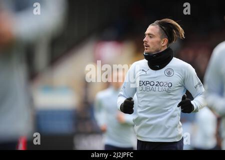 BURNLEY, UK. APR 2ND Jack Grealish of Manchester City before the Premier League match between Burnley and Manchester City at Turf Moor, Burnley on Saturday 2nd April 2022. (Credit: Pat Scaasi | MI News) Credit: MI News & Sport /Alamy Live News