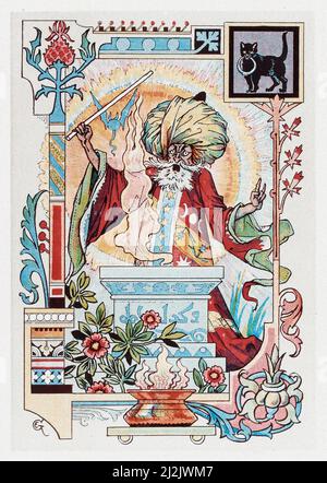 Poster Art by Eugene Grasset. Art Nouveau - Jugend - Belle Epoque. Vintage poster. Magicien oriental. Stock Photo