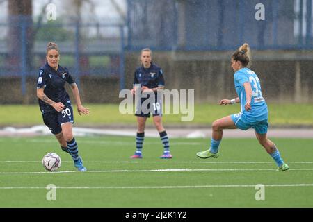 Naples, Italy. 02nd Apr, 2022. Giulia Ferrandi (30) Lazio Women control the ball during the Italian Serie A Women 2021/2022 match between Napoli Femminile vs Lazio Women on April 2, 2022 at the Stadium Giuseppe Piccolo in Cercola Italy Credit: Independent Photo Agency/Alamy Live News Stock Photo