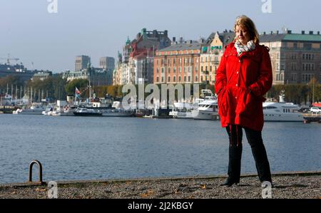 Portrait of the actress Inger Nilsson who played Astrid Lindgren's Pippi. Photographed at Djurgården in Stockholm. Stock Photo