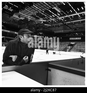Hockey player Peter Foppa Forsberg in the Fjällräven arena that Modo has as his home arena. Stock Photo