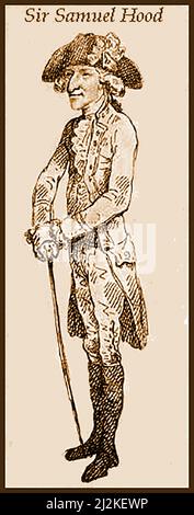 A 1784 caricature portrait of Admiral Sir Samuel Hood, (1st Viscount Hood , 1724 – 1816). He became an M.P. for Westminster in the British election of 1784 Stock Photo