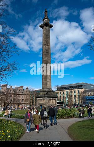 The controversial Melville Monument, commemorating Henry Dundas, the first Viscount Melville in St Andrew Square, Edinburgh, Scotland, UK. Stock Photo