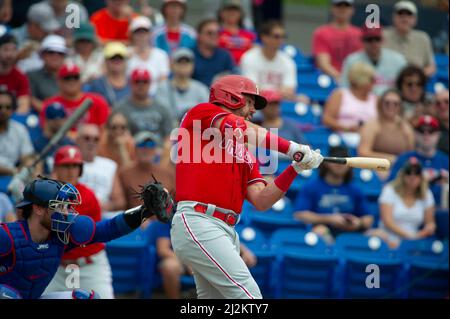 April 2, 2022, Dunedin, FL, The United States: Philadelphia Phillies right  fielder Bryce Harper during a spring training game at TD Ballpark, in  Dunedin, Fla., Saturday, April 2, 2022. (Credit Image: ©