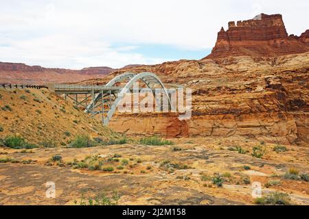 Bridge over canyon - Utah Stock Photo