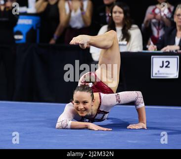 March 31, 2022: Minnesota's Lexy Ramler leaps into the air during her ...