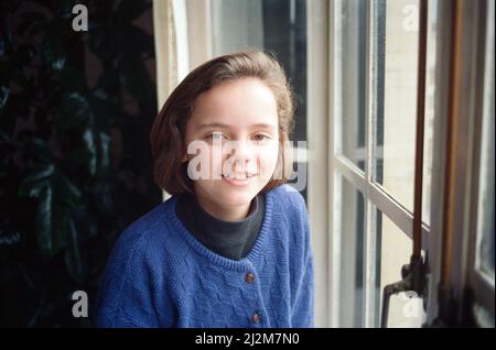 11 year old Christina Ricci, junior star in the blockbuster movie 'The Addams Family'. 9th December 1991. Stock Photo