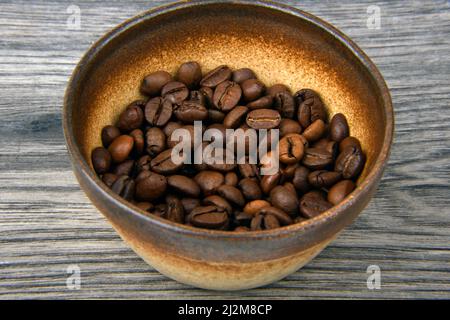 close up of the coffee beans in bowl Stock Photo
