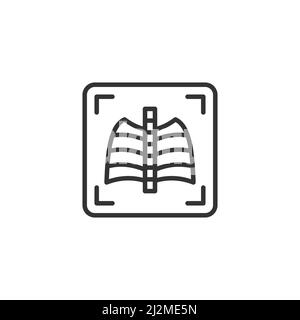Chest xray line icon. linear style sign for mobile concept and web design. Chest scan x-ray outline vector icon. Symbol, logo illustration. Vector gra Stock Vector