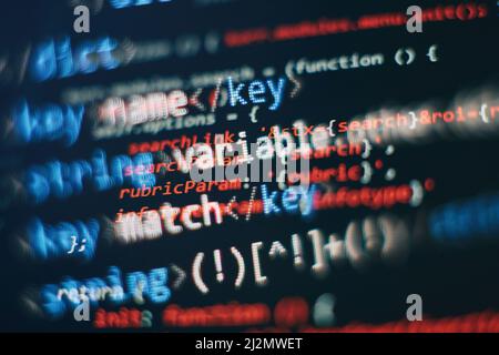 Software development. Internet security hacker prevention. SEO optimization. Modern tech. Stock Photo