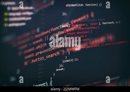 IT business. Python code computer screen. Mobile application design Concept. Stock Photo