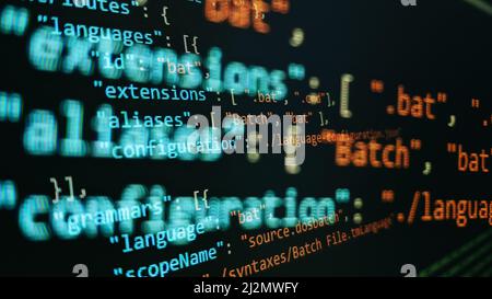 web developing programming language for website coding. mixed media background Stock Photo