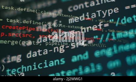 web developing programming language for website coding. mixed media background Stock Photo
