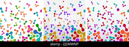 Abstract Meta balls Pattern Set In Various Colors Stock Vector
