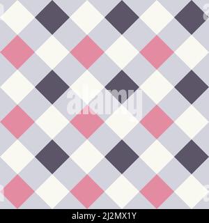 Check Pattern Design In Pink Grey Slate Color Stock Vector