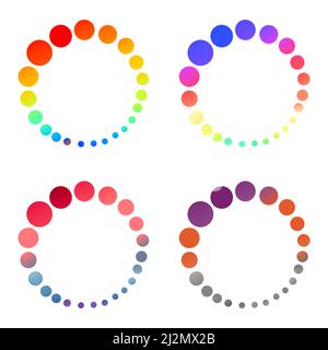 Colorful Dotted Circle Set Stock Vector