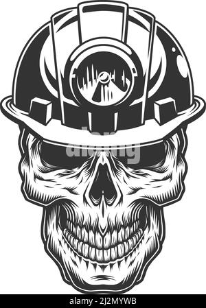 Industrial worker skull in hard hat retro logo Stock Vector Image & Art ...