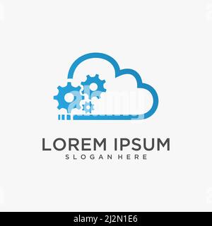 Cloud services logo design Stock Vector