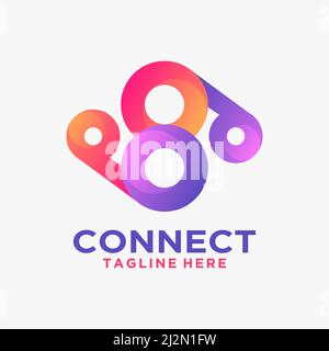connect circle logo design Stock Vector